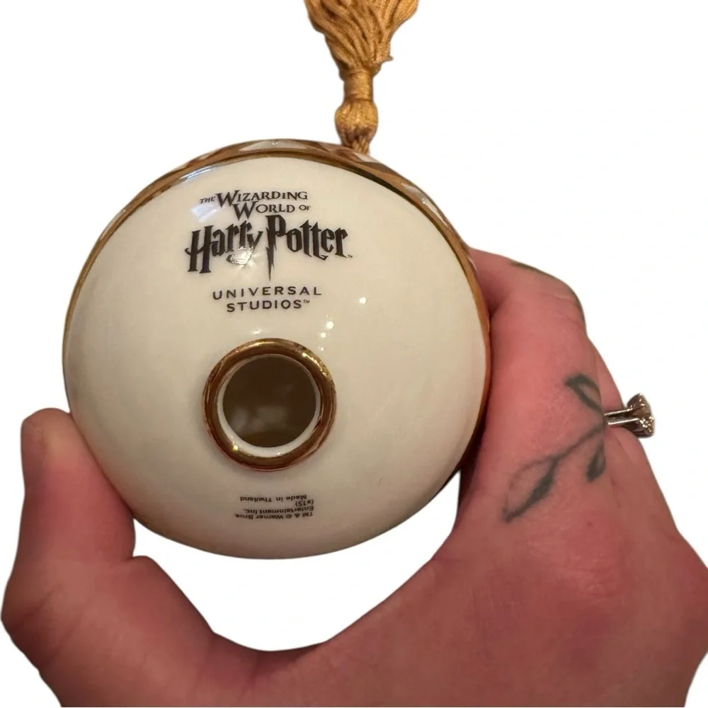 Wizarding World of Harry Potter Official Ceramic Hogwarts Gold Tassel Ornament